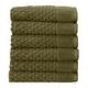 preview thumbnail 47 of 88, Great Bay Home Cotton Diamond Textured Towel Set Hand Towel (6-Pack) - Olive