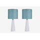 preview thumbnail 53 of 106, 16-in. Glass Lamp w/ Brushed Nickel Accents and Drum Shade