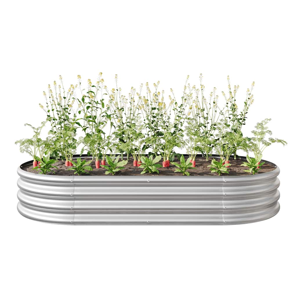 2Pcs 6x3x1ft Raised Garden Bed Kit, Galvanized Planter Raised Garden Beds for Outdoor for Vegetables,Flowers &Herbs