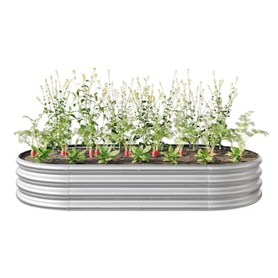 8x4x1ft Raised Garden Bed Kit, Galvanized Planter Raised Garden Beds for Outdoor for Vegetables,Flowers &Herbs, Heavy Duty