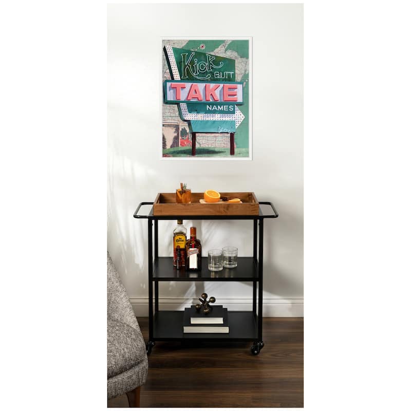 Kate and Laurel Kick Butt Take Names by Krista V. Allenstein Framed Canvas Wall Art Print