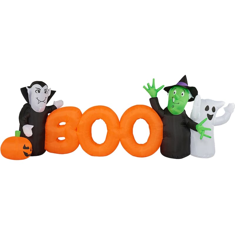 Haunted Hill Farm 10-Ft. Inflatable Boo Sign with Lights