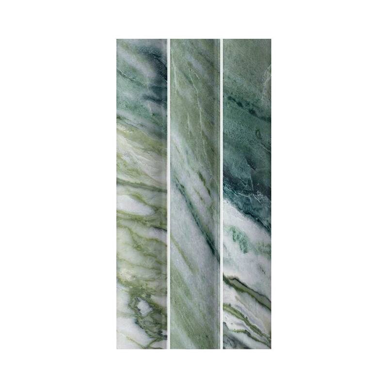 Lyrical 4.5x9 Matte Marble Look Porcelain Fluted Ribbed Tile - Wall, Backplash