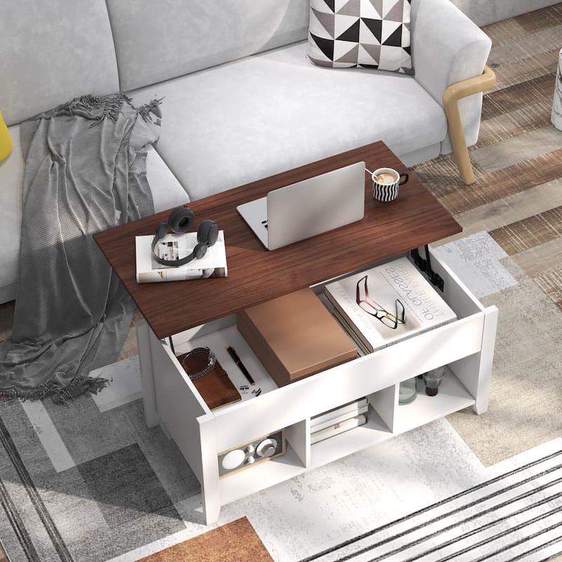 Costway Lift Top Coffee Table w/ Hidden Compartment and Storage