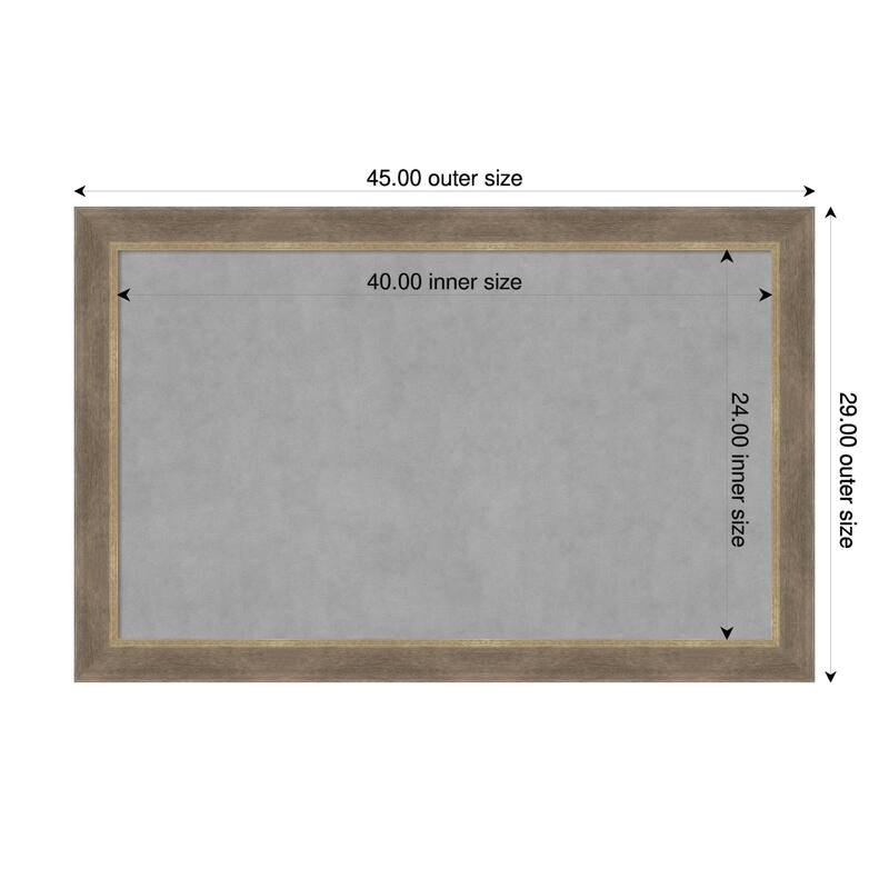 Amanti Art Driftwood Tan Framed Magnetic Board - 45 x 29 in