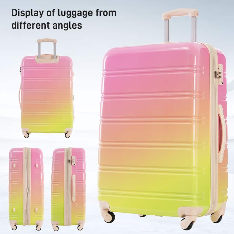 Classic 3 Piece Luggage Set with TSA Lock, ABS Durable Lightweight Suitcase with Spinner Wheels, Hardshell Carry-On Luggage
