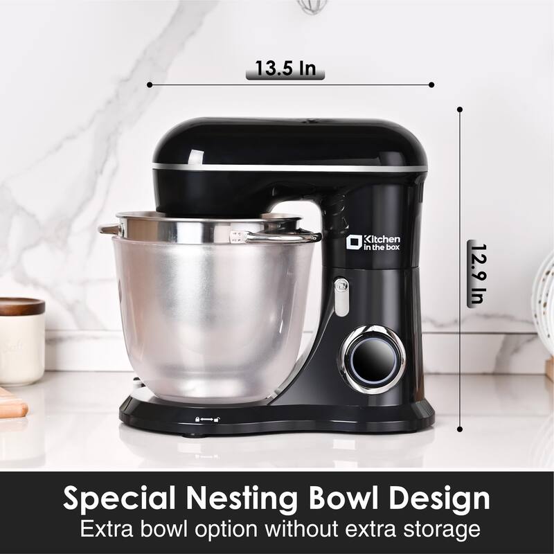 Stand Mixer, 4.5QT+5QT Two bowls Electric Food Mixer, 10 Speeds 3IN1