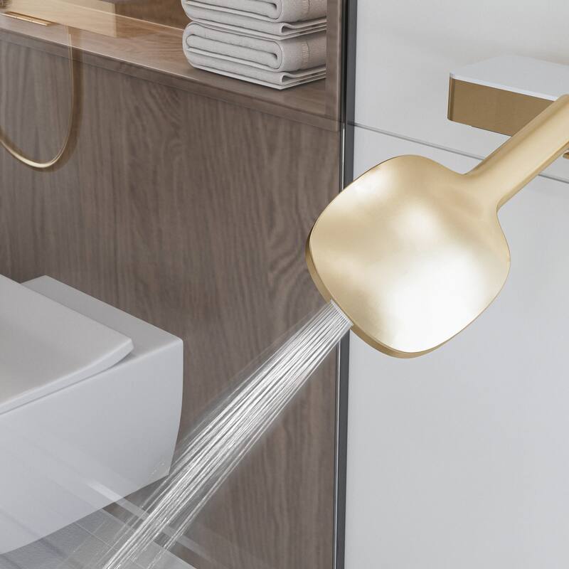 Modland Wall Mount 3-Function Shower System with Waterfall Tub Spout Adjustable Slide Bar,Handheld Shower
