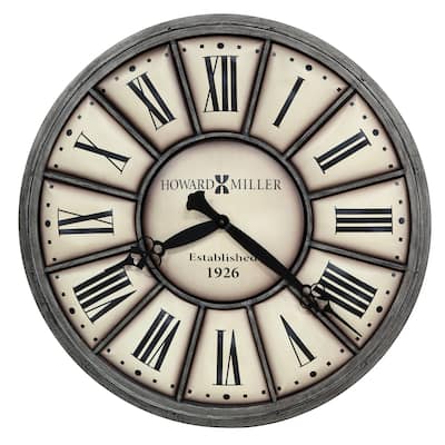 Howard Miller Company Time II Industrial, Transitional, Vintage, and Rustic, Statement Gallery Wall Clock, Reloj De Pared