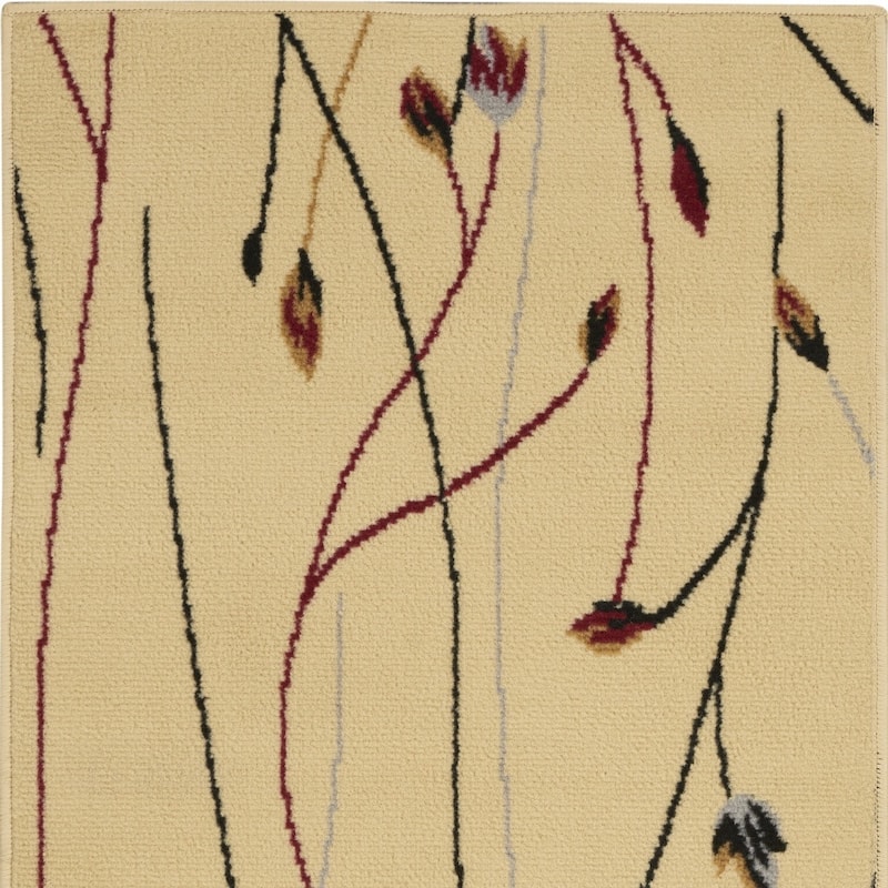 Lisuf Power Loomed Floral Traditional Low Pile Area Rug By HomeRoots - 48' X '24' X '0.25