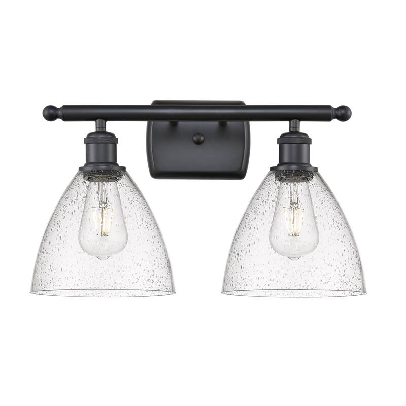 Innovations Lighting 516-2W-11-18 Bristol Vanity Bristol 2 Light 18" - Matte Black / Seedy