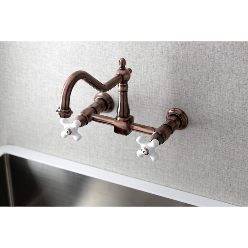 Heritage Two-Handle Wall Mount Bridge Kitchen Faucet