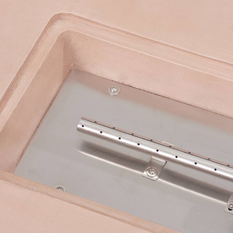 Christopher Knight Home - Lecce 2-Piece Outdoor MgO Fire Pit 50,000 BTU Table Set with Propane Tank Holder