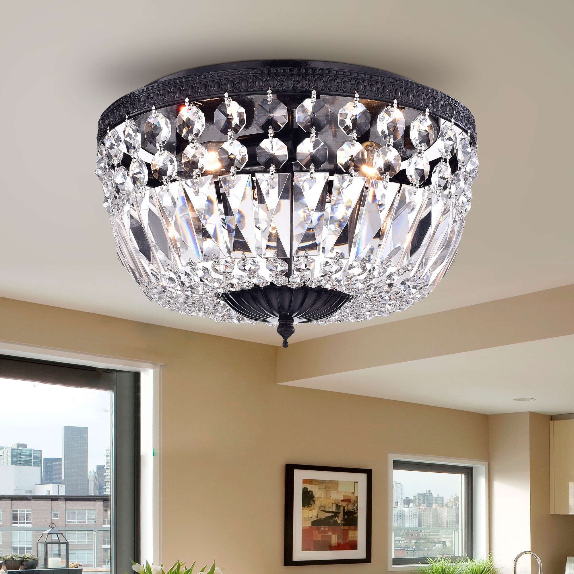 Basket flush mount light top