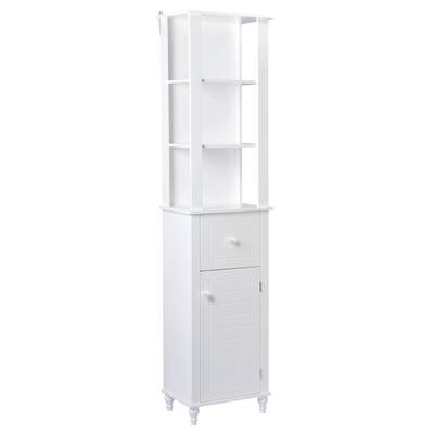 A&E Bath Axil II Modern Wood Standing Storage Cabinet in White