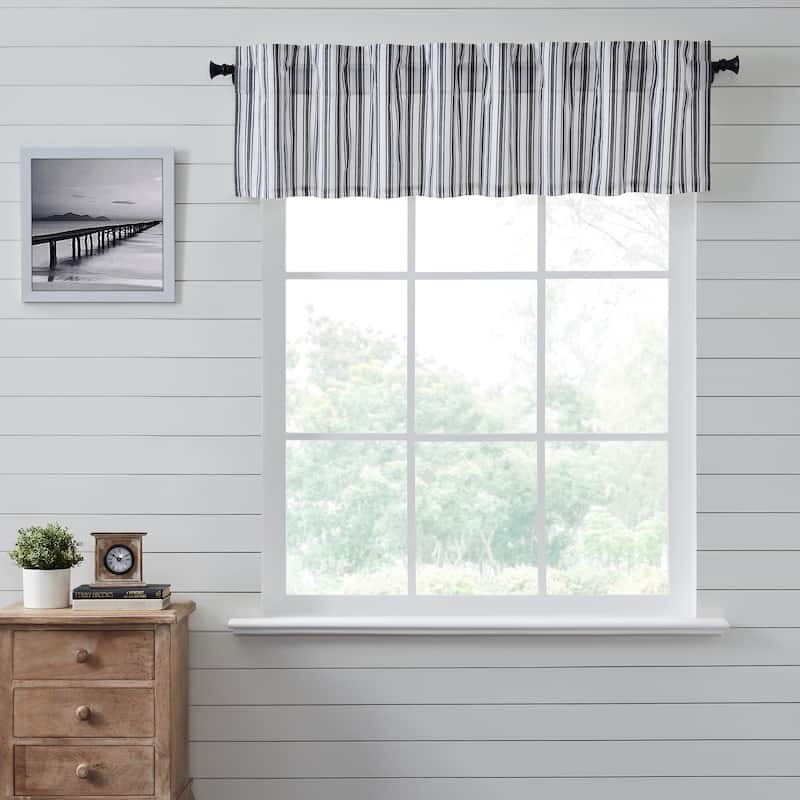 Sawyer Mill Black Ticking Stripe Valance 16x72 - M