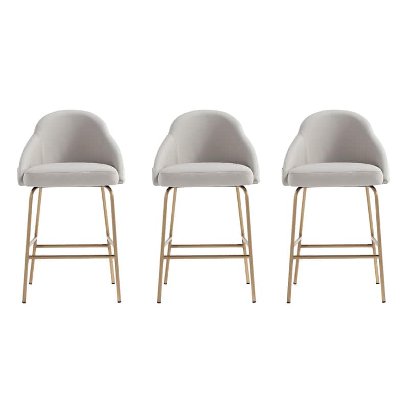 Manhattan Comfort Gracie Leatherette Counter Bar Stoool with Steel Legs