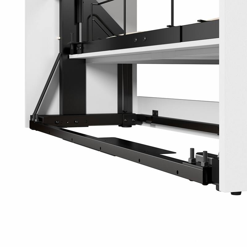 Bestar Pur Queen Murphy Bed with Shelving Unit and Drawers (90W)