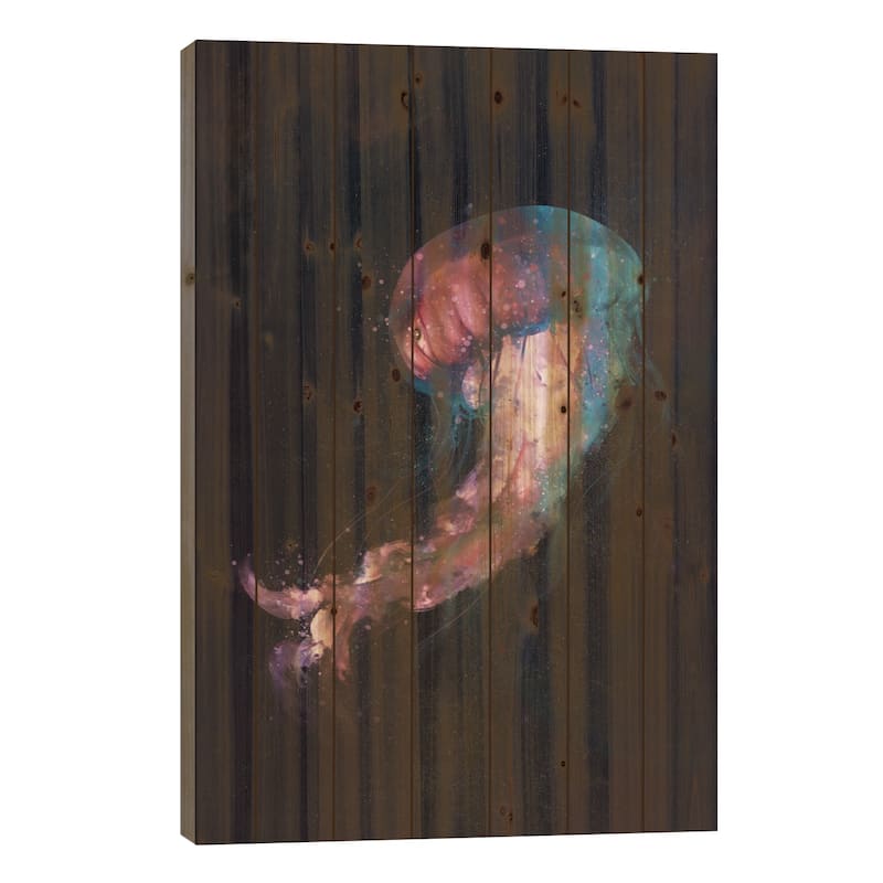 Space Flow Print On Wood by Dániel Taylor - Multi-Color - 40x26x1.5