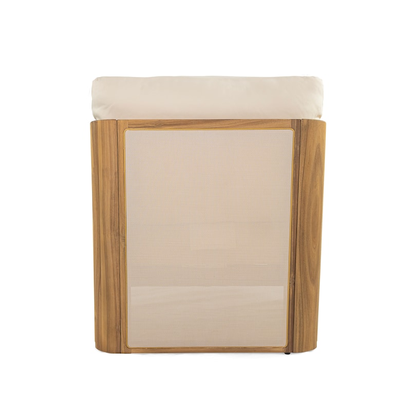 Roomfitters Outdoor Club Chair with Acacia Wood Frame and Cushions, Patio Armchair, Beige