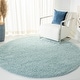 preview thumbnail 58 of 202, SAFAVIEH Laguna Shag Verdiana Solid Color 2-inch Thick Rug. 5'3" Round - Light Blue