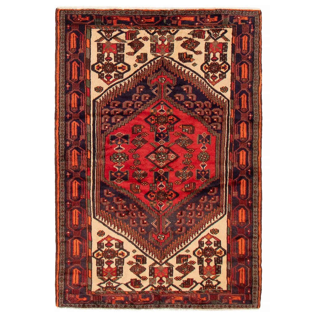 ECARPETGALLERY Hand-knotted Andelz Cream Wool Rug - 4'6 x 6'6