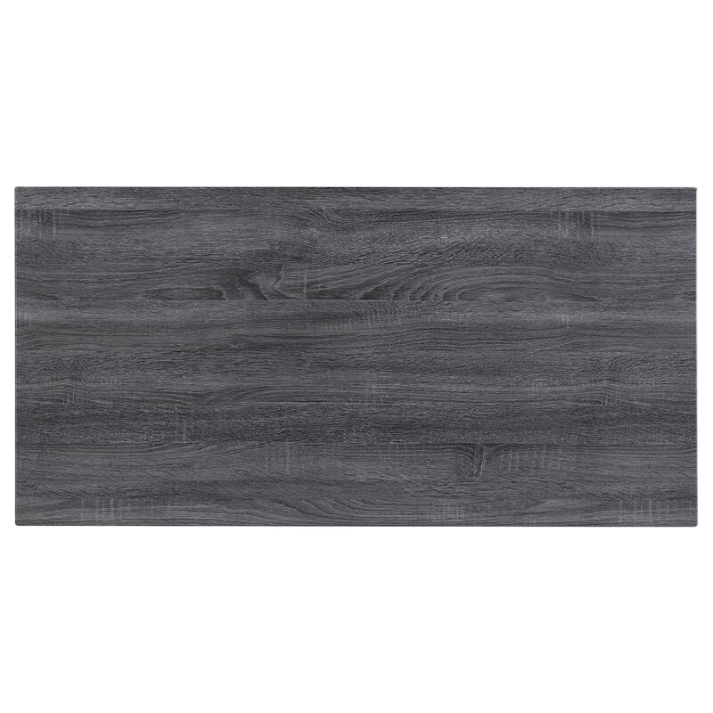 Contemporary Writing Desk with Weathered Gray Finish, Compact Design, and Convenient Open Storage for Small Spaces
