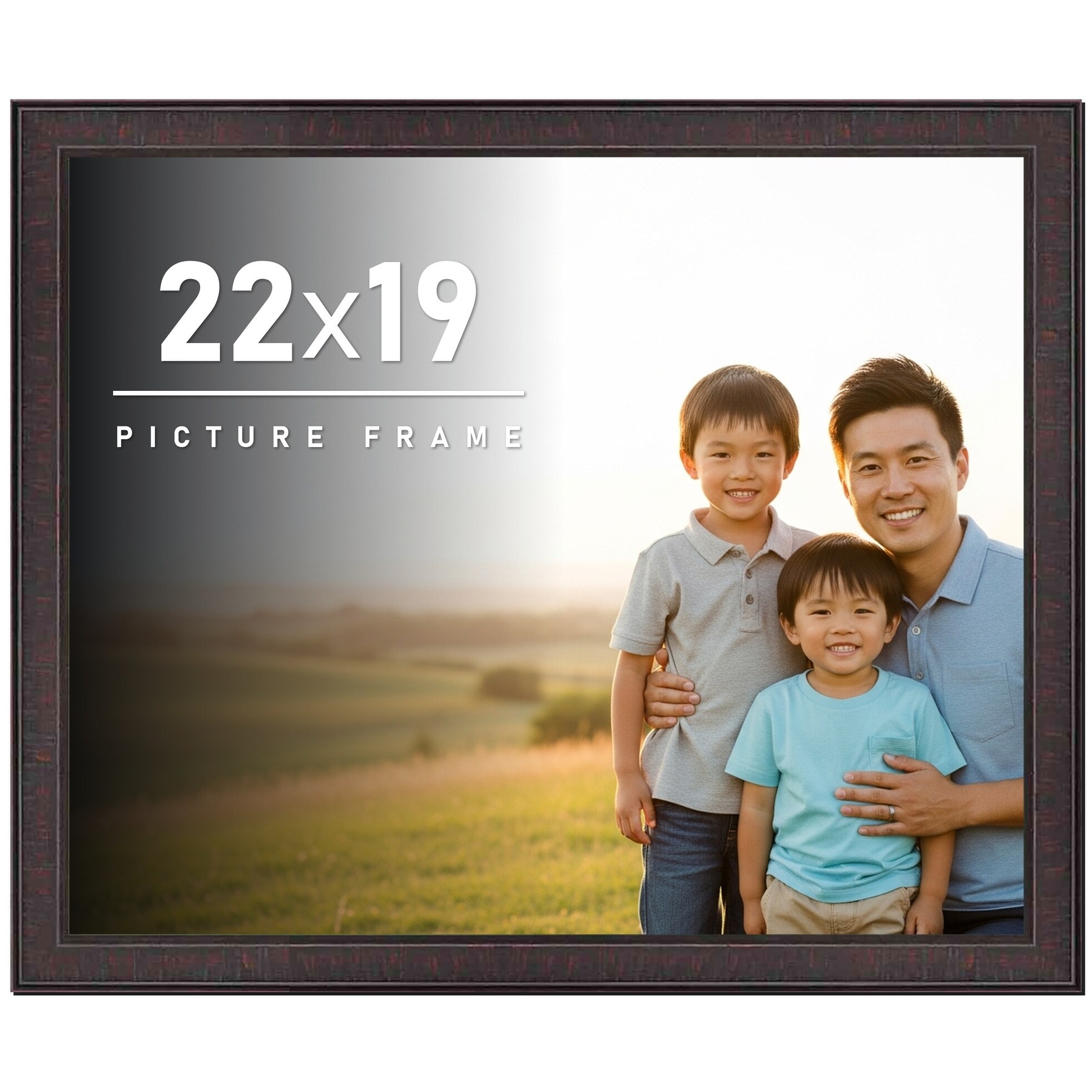 22x19 Frame Brown Solid Wood Picture Frame - Complete Modern Photo