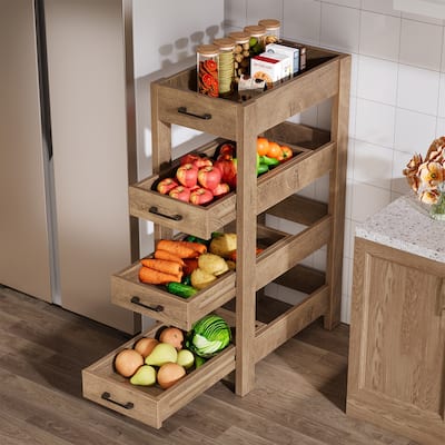 4-Tier Narrow Kitchen Fruit Vegetable Organizer Storage Rack