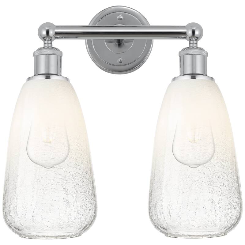 Innovations Lighting Endless Possibilities Edison - Brookhaven Almond - 2 Light 15" Bath Vanity Light - Polished Chrome/Amber