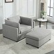 preview thumbnail 34 of 40, Roomfitters 50" Oversized Armchair with Ottoman, Modern Accent Chair, Lumbar Support, Reading Sofa for Bedroom