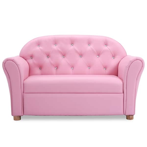 slide 2 of 6, Sturdy Wood Construction Armrest Chair for Preschool Children Sofas Pink