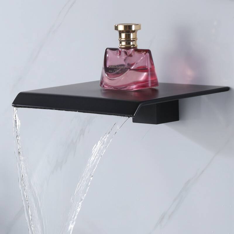 Square Double Hole Single Handle Waterfall Bathroom Basin Faucet