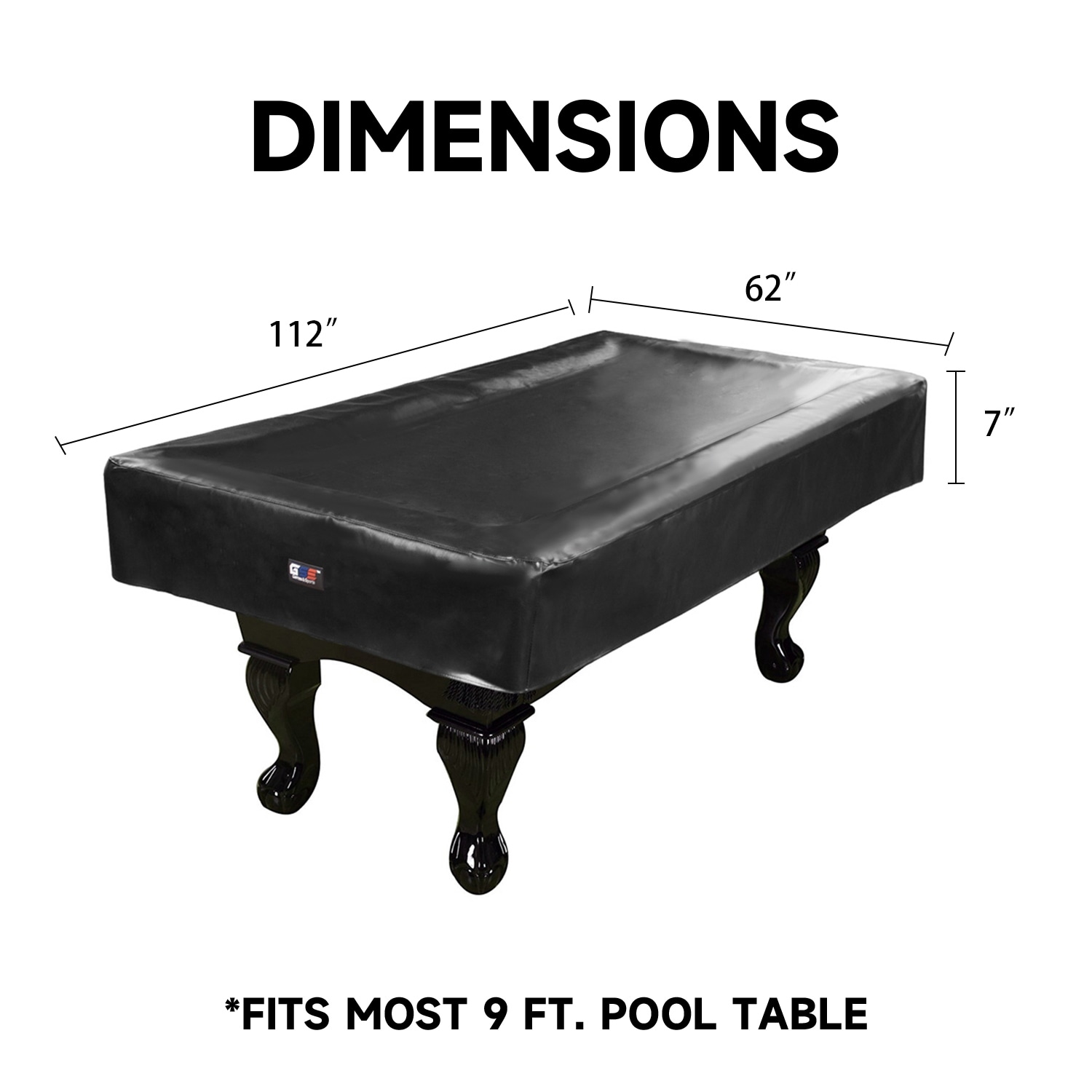 Heavy Duty Leatherette Pool Table Cover - Waterproof, 7ft / 8ft / 9ft Sizes, 8" Drop