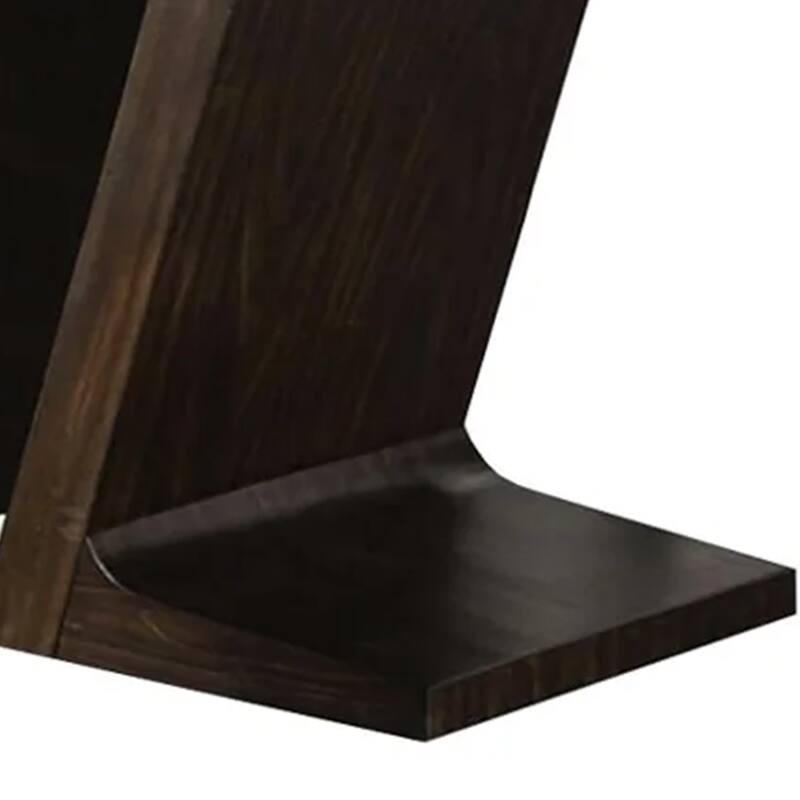 Hols Dining Table, 72 Inch Espresso Brown Wood Top, Angled Pedestal Legs - Espresso Brown