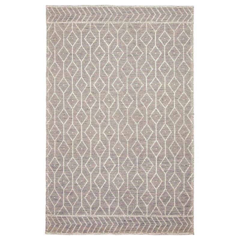 ECARPETGALLERY Braid weave Sienna Grey Wool Rug - 6'0 x 9'4 - Dark Grey - 6'0 x 9'4