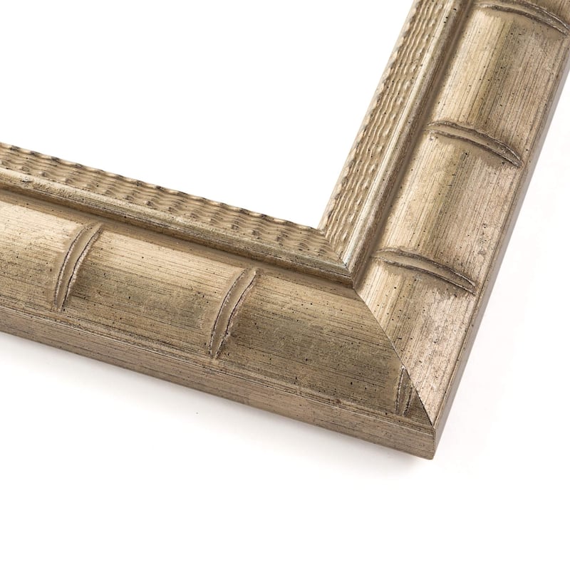 10x30 Silver Modern Bamboo Picture Frame - UV Acrylic, Foam Board Backing, Hanging Hardware