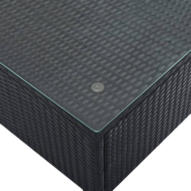 8-Pieces Outdoor Modular Sectional Sofa Sets Wicker Sectional Sofa Set Conversation Set with Tempered Glass Coffee Table