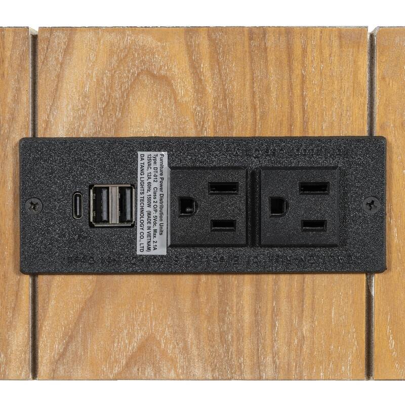 Modern 47.2" Wooden Console Table with Hidden Drawer and Side Power Outlet for Entryway or Living Room