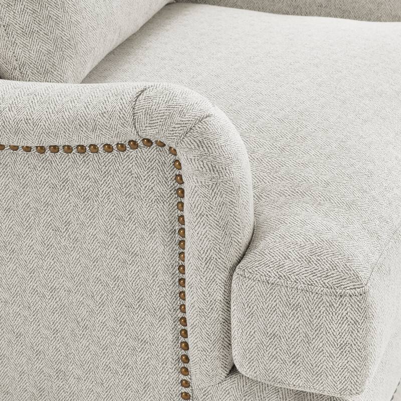Modern Arm Accent Chair Upholstered Solid Wood Frame Accent Chairs with Lumbar Pillow for Living Room