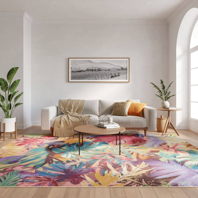 Nourison Color Splash Indoor/Outdoor Multicolored Nature Area Rug