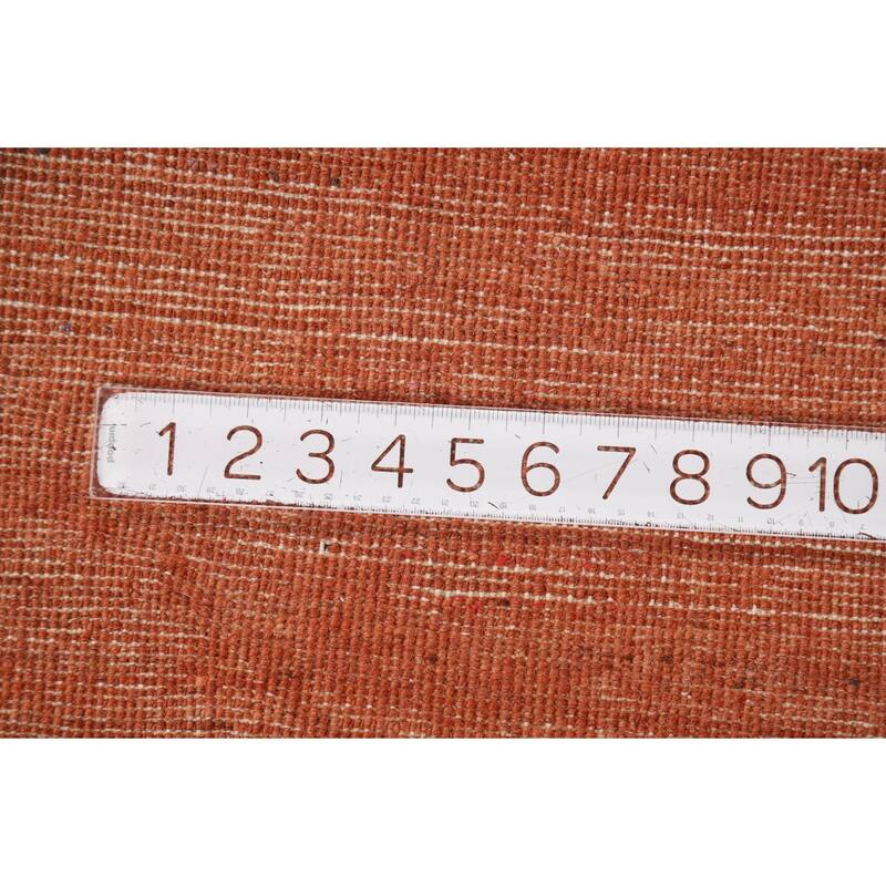 Orange Modern Gabbeh Oriental Foyer Rug Hand-Knotted Wool Carpet - 3'0"x 5'0"