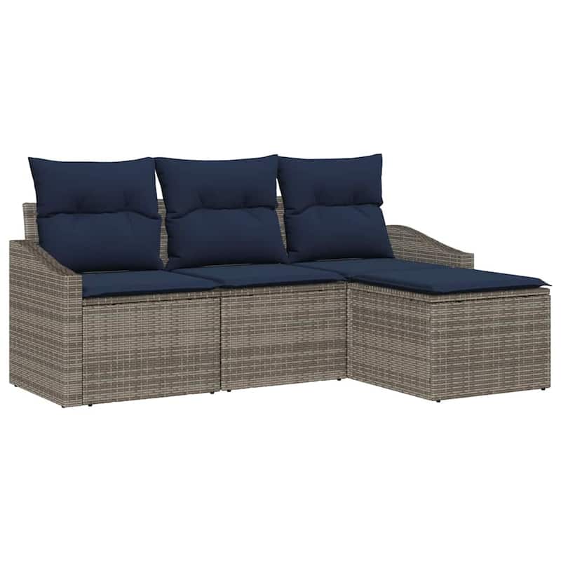 vidaXL 4 Piece Garden Sofa Set with Cushions - 70.1×46.1×27.2