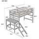 preview thumbnail 10 of 8, Grey Twin Size Pine Wood Loft Bed with Platform and Ladder