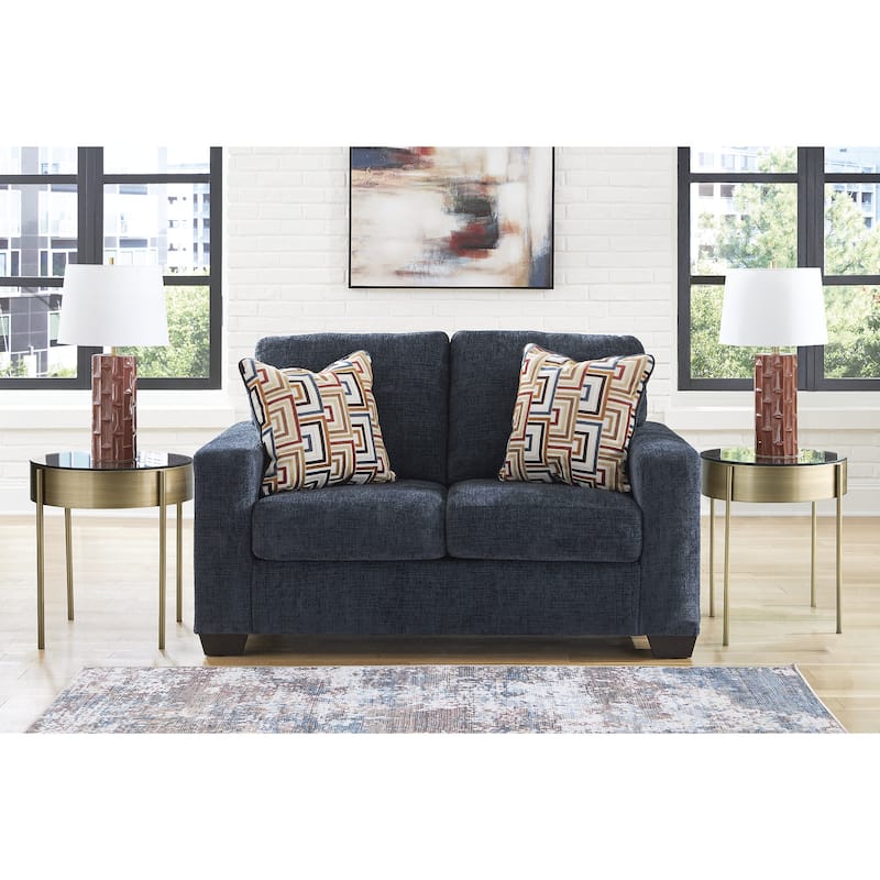 Signature Design by Ashley Aviemore Loveseat - 62"W x 37"D x 37"H - Blue
