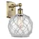 Option Antique Brass / Clear Glass with White Rope