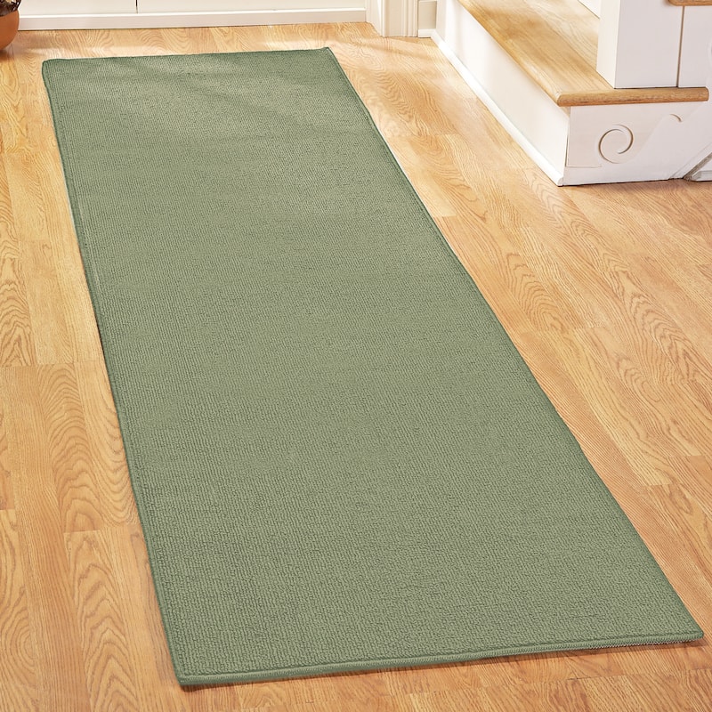 Extra Long and Extra Wide Skid-Resistant Runner Rug - Sage - 28" x 60"