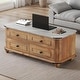 preview thumbnail 8 of 10, Moasis Farmhouse 36" Lift-top Rectangular Antique Coffee Table with 2 Drawers Hidden Storage