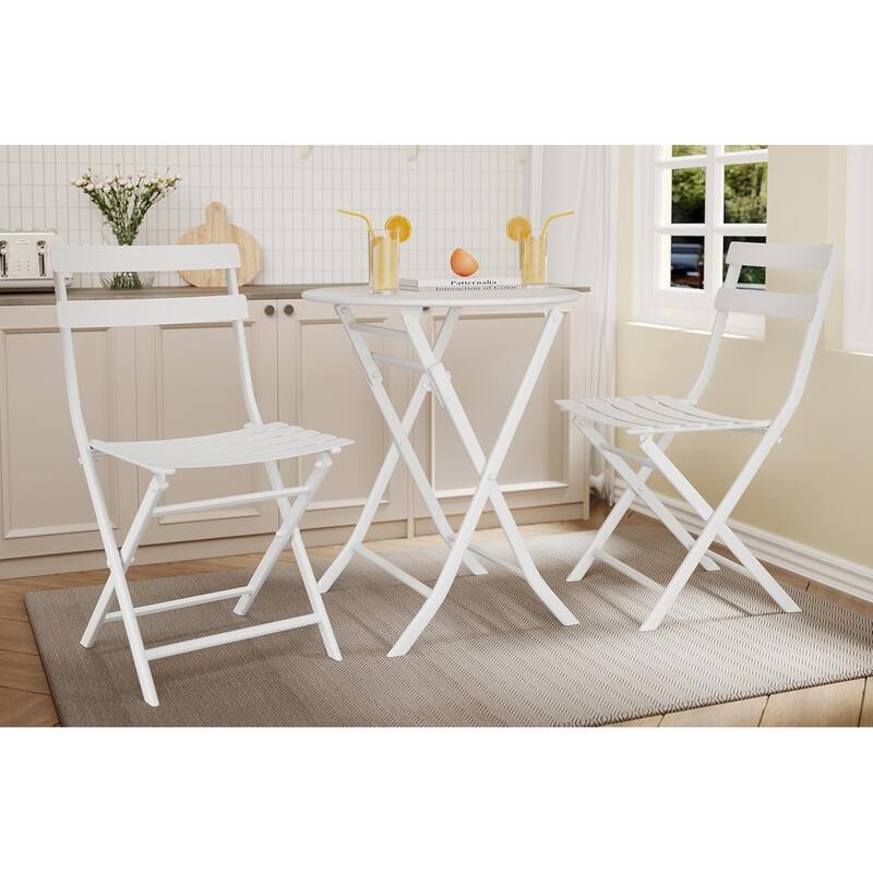 3-Piece Patio Bistro Set Folding Bistro Table and 2 Chairs