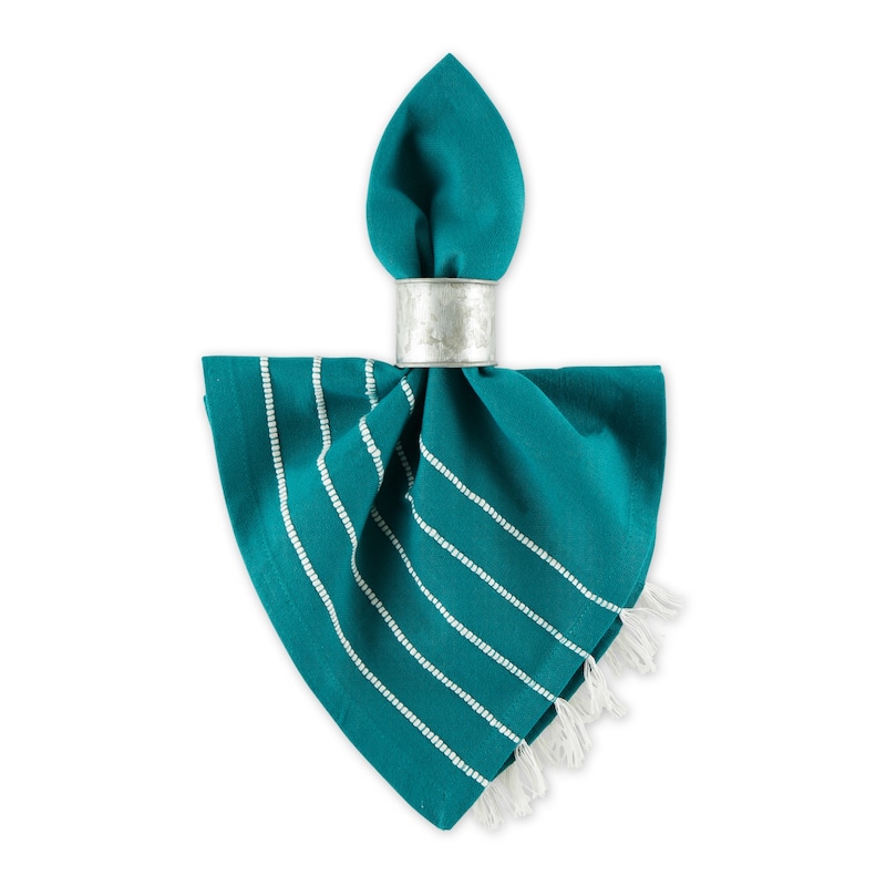 Navy and Off-White Stripe Tassel Napkin (Set of 4)